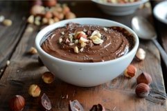 Delicious chocolate cream dessert with hazelnuts and chia se Product Image 1