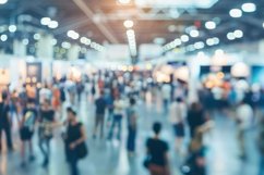 Busy Event Hall With Blurred Background Wallpaper Product Image 1