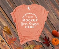 Bella Canvas 3001 Mock-up fall themed Orange Heather Product Image 2