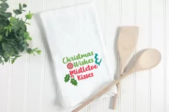 Christmas Wishes & Mistletoe Kisses SVG - Christmas Cut File Product Image 2