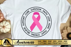 Breast Cancer SVG PNG EPS DXF Awareness SVG Pink Ribbon SVG Product Image 1