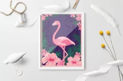 tropical flamingo layered paper cut| flamingo svg layered Product Image 2
