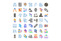 Modern diverse icons representing business technology travel Product Image 1