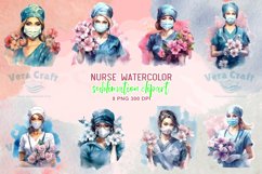 Nurse Watercolor Sublimation Clipart Product Image 1