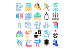 Set of icons presenting research, science, and technology Product Image 1