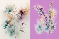 Flowers Watercolor, Gentle Colors, JPG PNG Product Image 1