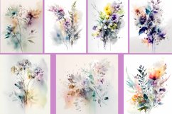 Flowers Watercolor, Gentle Colors, JPG PNG Product Image 2