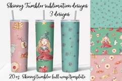 Christmas Girls Skinny tumbler wrap design Product Image 1