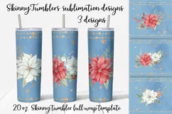 Christmas sublimation design. Skinny tumbler wrap design. Product Image 1