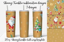 Christmas cute Santa Skinny tumbler wrap design Product Image 1