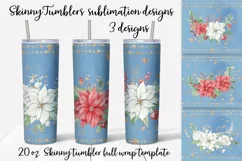 Christmas sublimation design. Skinny tumbler wrap design. Product Image 1