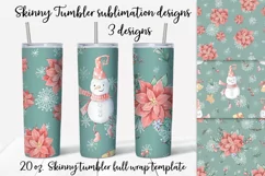 Christmas cute snowman Skinny tumbler wrap design Product Image 1
