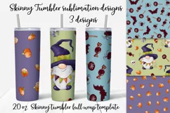 Halloween party gnomes Skinny tumbler wrap design Product Image 1