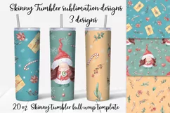 Christmas Nice Gnome Girls Skinny tumbler wrap design Product Image 1