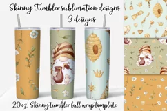Nice gnomes and sunflowers Skinny tumbler wrap design Product Image 1