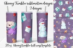 Winter cute Girl Skinny tumbler wrap design Product Image 1