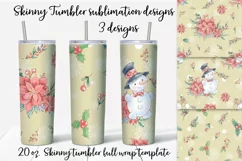 Christmas Holly Jolly Skinny tumbler wrap design Product Image 1