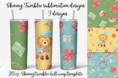 Christmas Lion Skinny tumbler wrap design Product Image 1