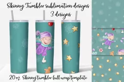 Winter cute Girl Skinny tumbler wrap design Product Image 1