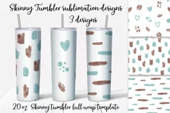 Watercolor Coffee and spot Skinny tumbler wrap design Product Image 1