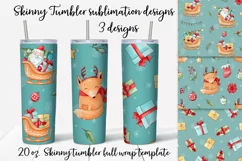 Christmas cute Santa Skinny tumbler wrap design Product Image 1