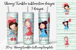 Cute Girl Skinny tumbler wrap design Product Image 1