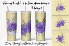 Roses sublimation design. Skinny tumbler wrap design Product Image 1