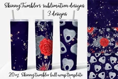 Halloween sublimation design. Skinny tumbler wrap design. Product Image 1