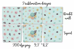 Flowers sublimation design. Skinny tumbler wrap design. Product Image 6