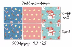 Christmas Cute Snowman Skinny tumbler wrap design Product Image 6