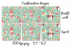 Christmas cute snowman Skinny tumbler wrap design Product Image 6