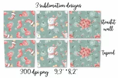 Christmas cute snowman Skinny tumbler wrap design Product Image 5
