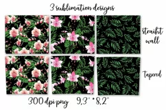 Flowers Orchid sublimation design. Skinny tumbler wrap Product Image 2