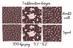 Flowers Roses sublimation design. Skinny tumbler wrap design Product Image 6