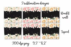 Watercolor roses gold Skinny tumbler wrap design Product Image 6