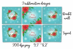Christmas Poinsettia Skinny tumbler wrap design Product Image 6