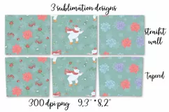 Christmas polar bear Skinny tumbler wrap design Product Image 6