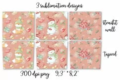 Christmas cute snowman Skinny tumbler wrap design Product Image 2
