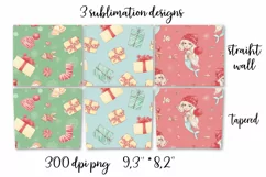 Christmas Cute Mermaids Skinny tumbler wrap design Product Image 2