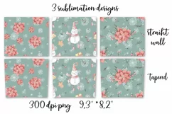 Christmas cute snowman Skinny tumbler wrap design Product Image 5