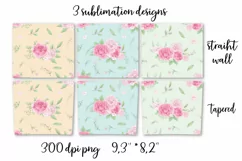 Delicate flowers peonies and roses Skinny tumbler wrap Product Image 2