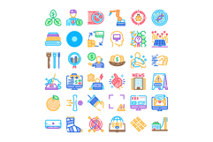 Modern icon collection showing business medical and engineer Product Image 1