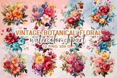 Vintage Botanical Floral Watercolor Clipart Product Image 1