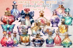 Vintage Perfume Bottles Sublimation Clipart Product Image 1