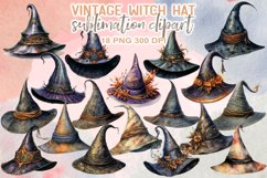 Vintage Witch Hat Sublimation Clipart Product Image 1