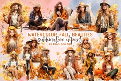 Watercolor Fall Beauties Sublimation Clipart Product Image 1