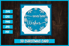 Christmas Greeting Paper Cut Card I Christmas Card SVG Product Image 1