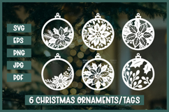 6 Christmas Ornament SVG,Christmas Paper cut SVG Product Image 1