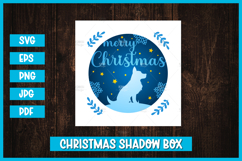 Merry Christmas dog shadow box, Merry Christmas card Product Image 1