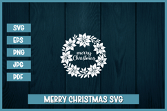 6 Merry Christmas Floral Wreath SVG, Christmas wreath svg Product Image 2